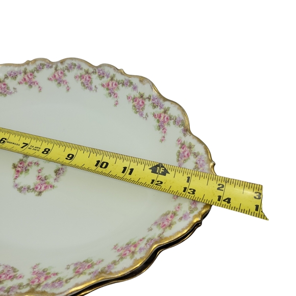 Antique Vintage Elite Works Limoges Large Oval Serving Platter 1920's Floral - Picture 9 of 10